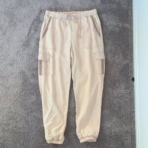 Pale pink cargo joggers